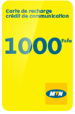 Recharge crédit télé. MTN 1000 XAF